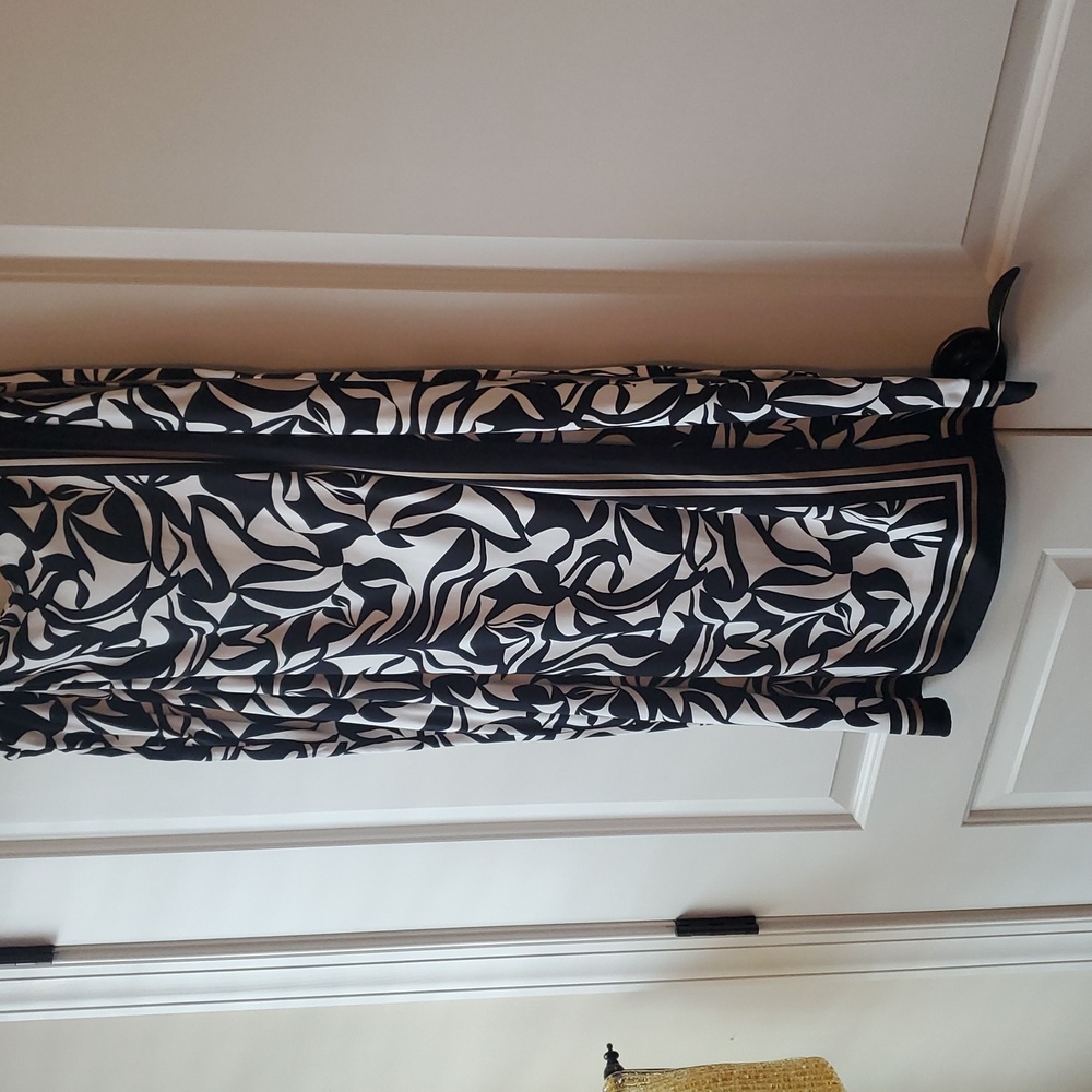 LOFT Black and White Floral Maxi Skirt